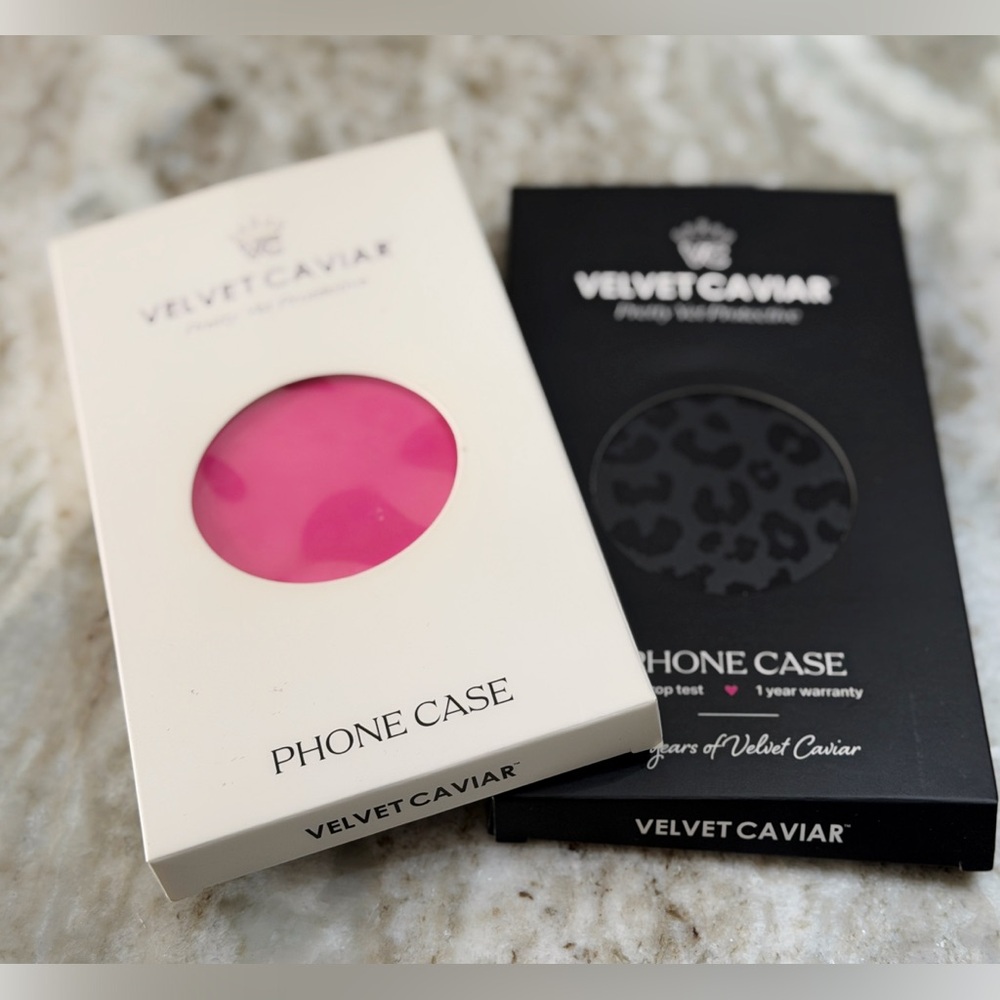 Velvet Caviar Phone Case Bundle iPhone 15 Pro Max Black Leopard & Pink Leopard - Picture 2 of 6